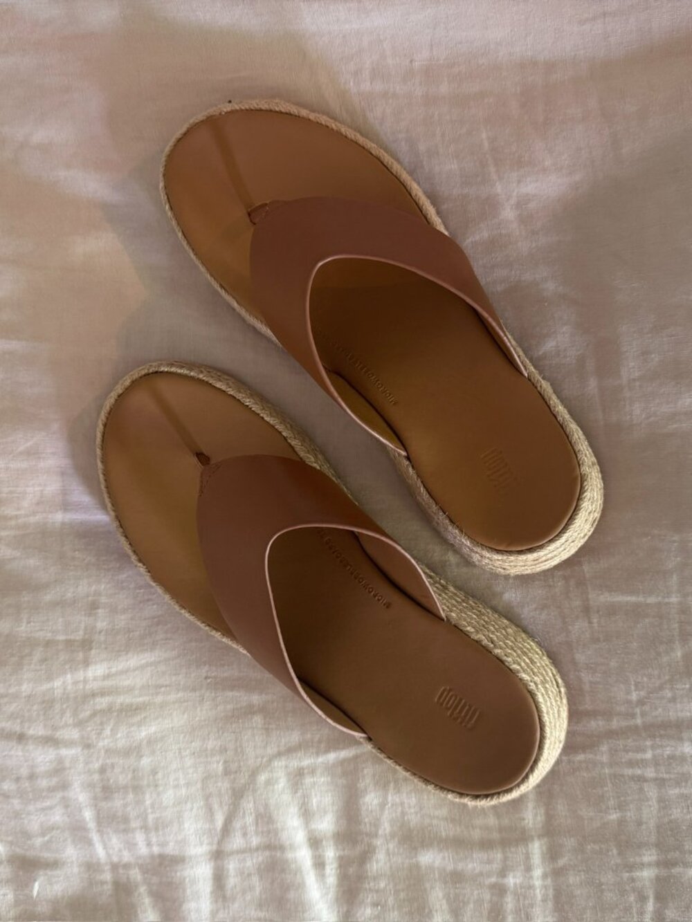 Fitflop F-MODE Espadrille Leather Flatform Toe-Post Sandals